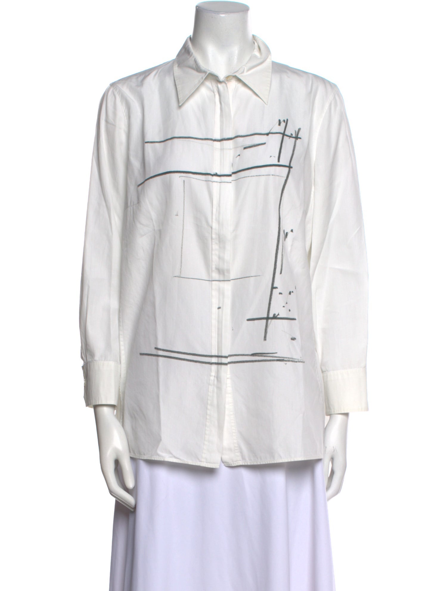 Akris Long Sleeve Button-Up Top