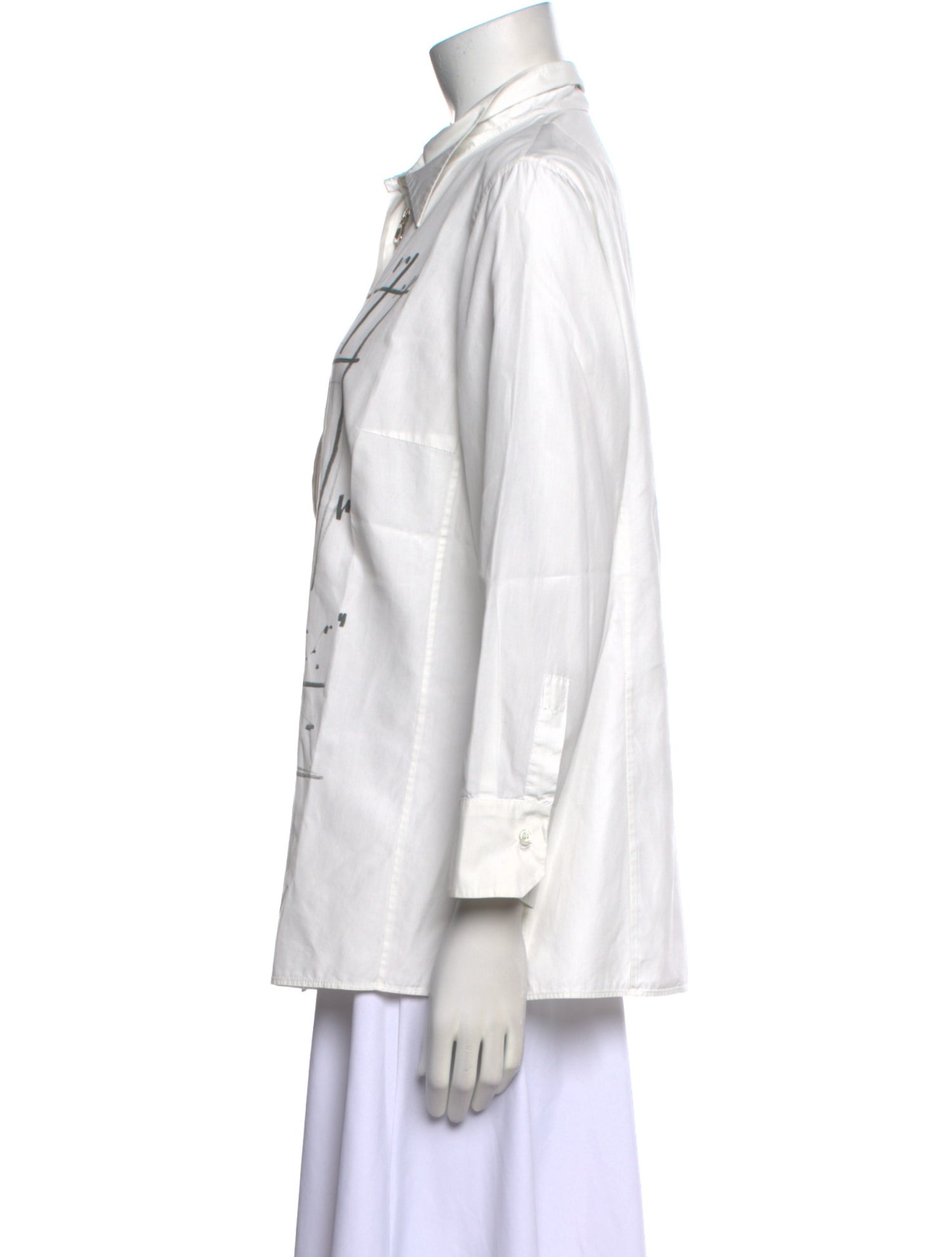 Akris Long Sleeve Button-Up Top