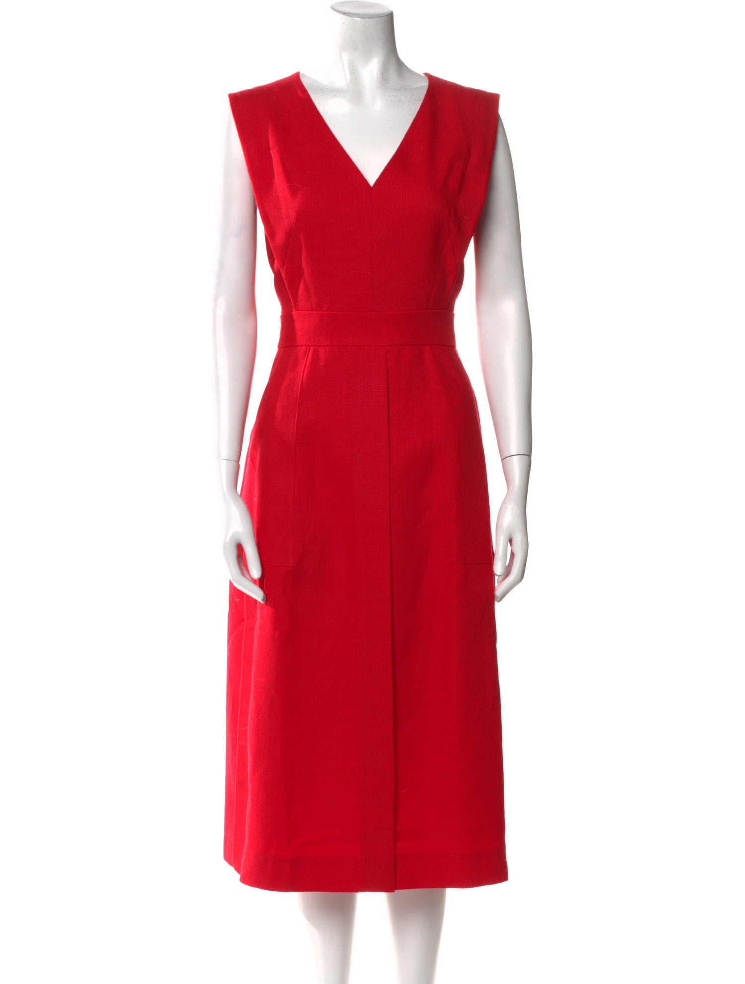 Akris V-Neck Midi Length Dress