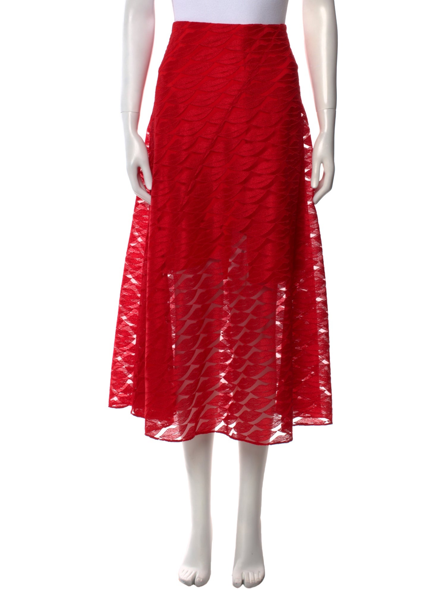 Akris Lace Pattern Midi Length Skirt