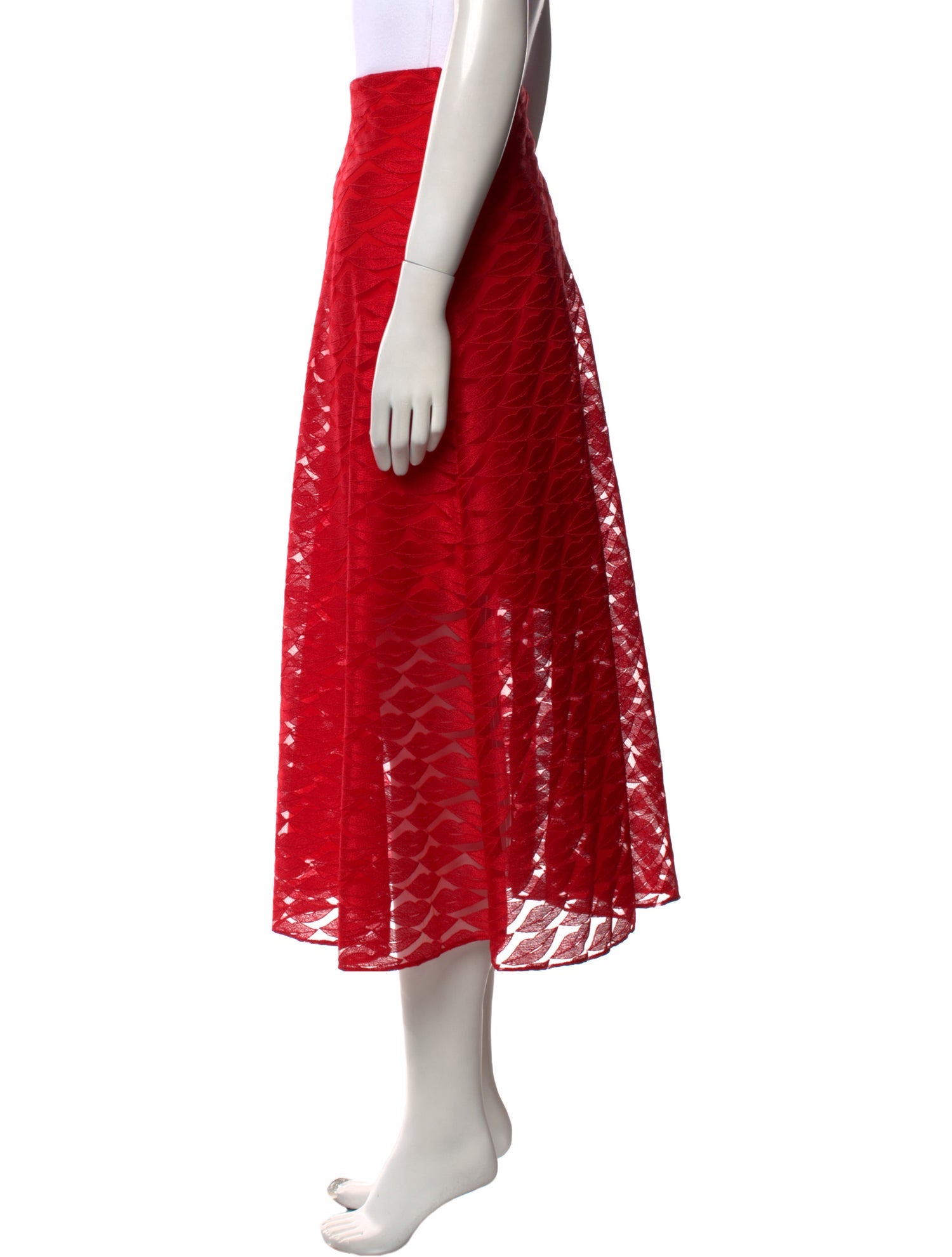 Akris Lace Pattern Midi Length Skirt