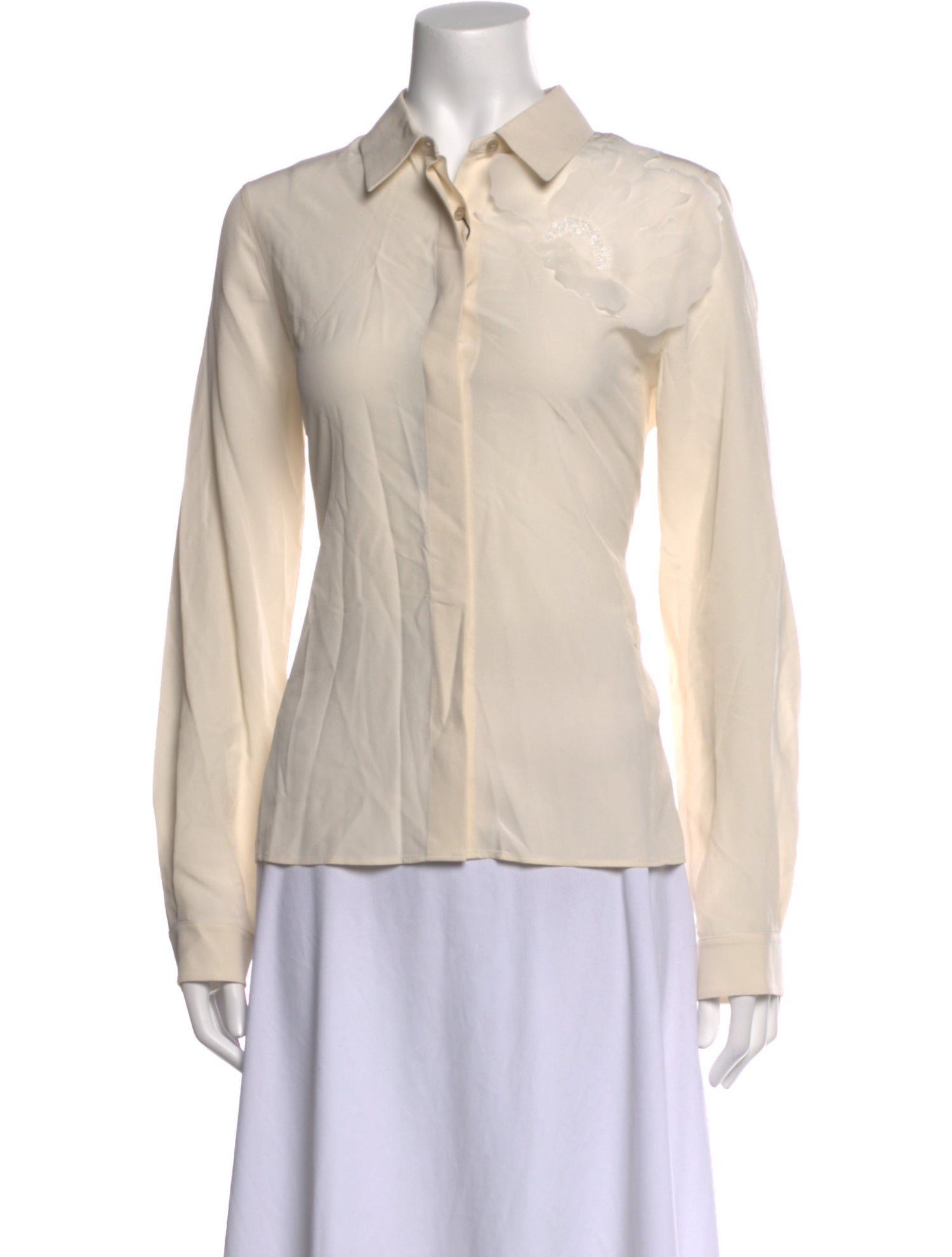 Akris Silk Long Sleeve Button-Up Top w/ Tags