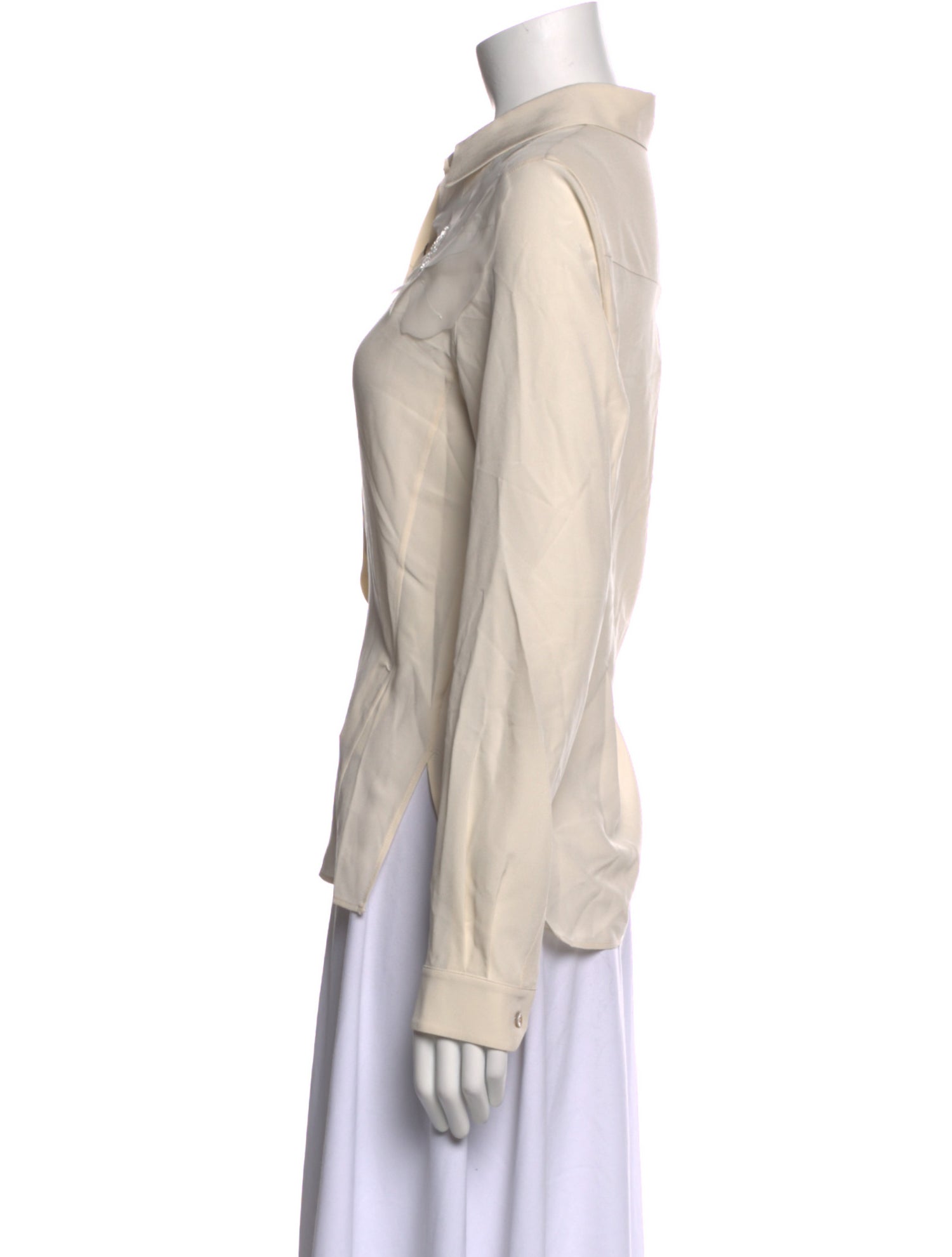 Akris Silk Long Sleeve Button-Up Top w/ Tags