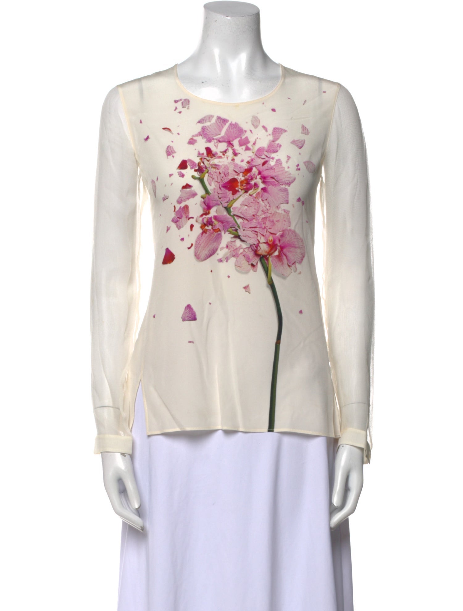 Akris Silk Floral Print Top