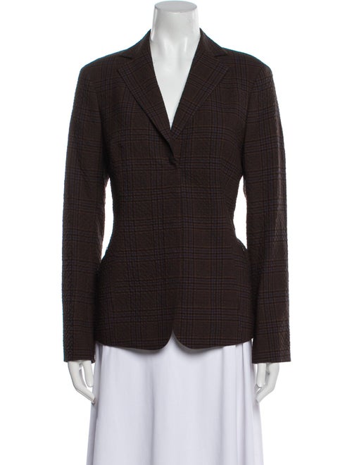Akris Wool Plaid Print Blazer