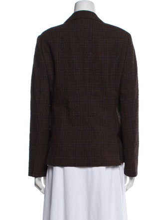 Akris Wool Plaid Print Blazer