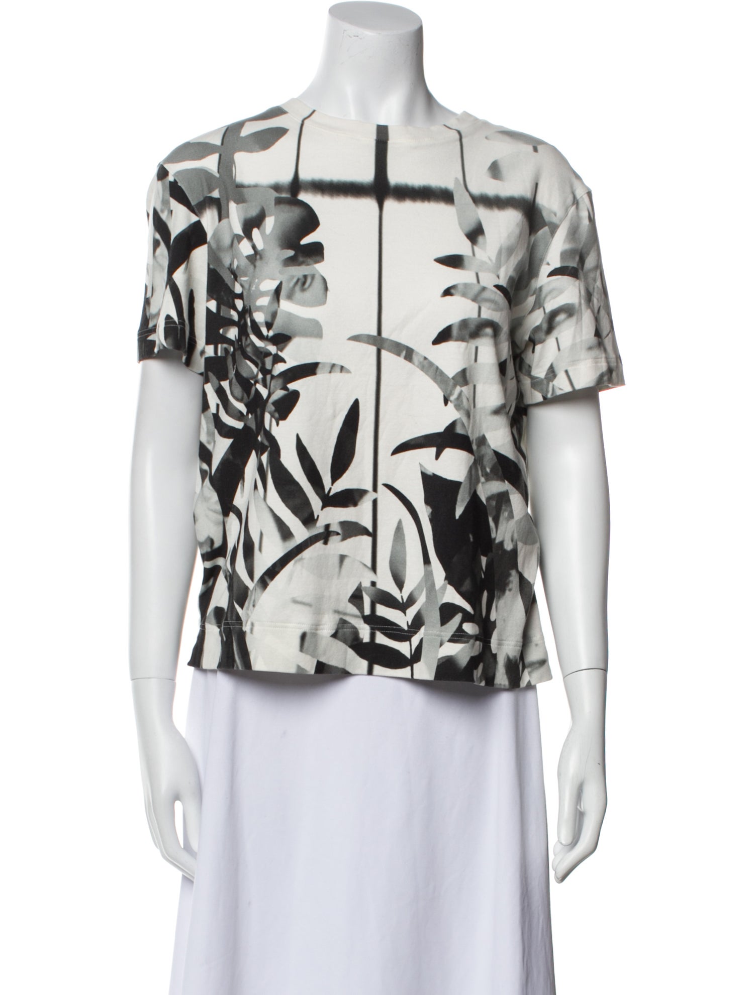 Akris Printed Bateau Neckline Button-Up Top