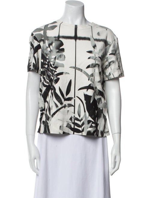Akris Printed Bateau Neckline Button-Up Top