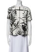 Akris Printed Bateau Neckline Button-Up Top