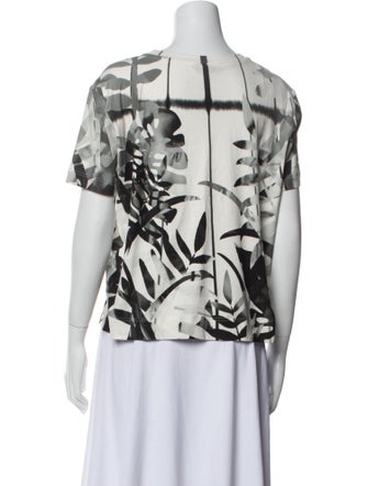 Akris Printed Bateau Neckline Button-Up Top