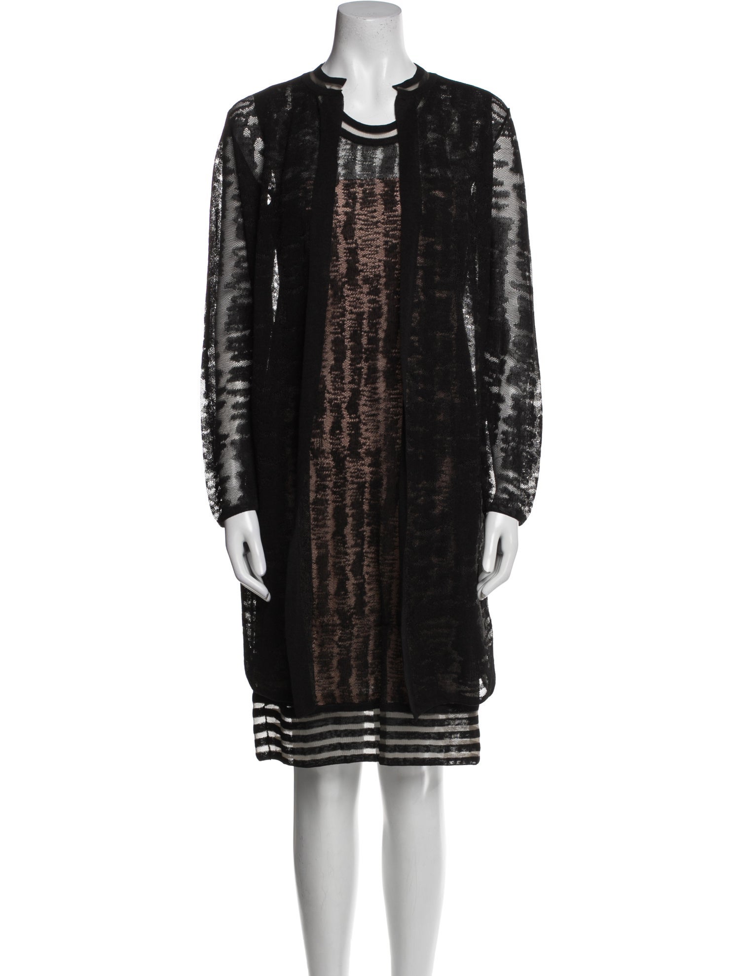 Akris Linen Lace Trim Embellishment Dress Set