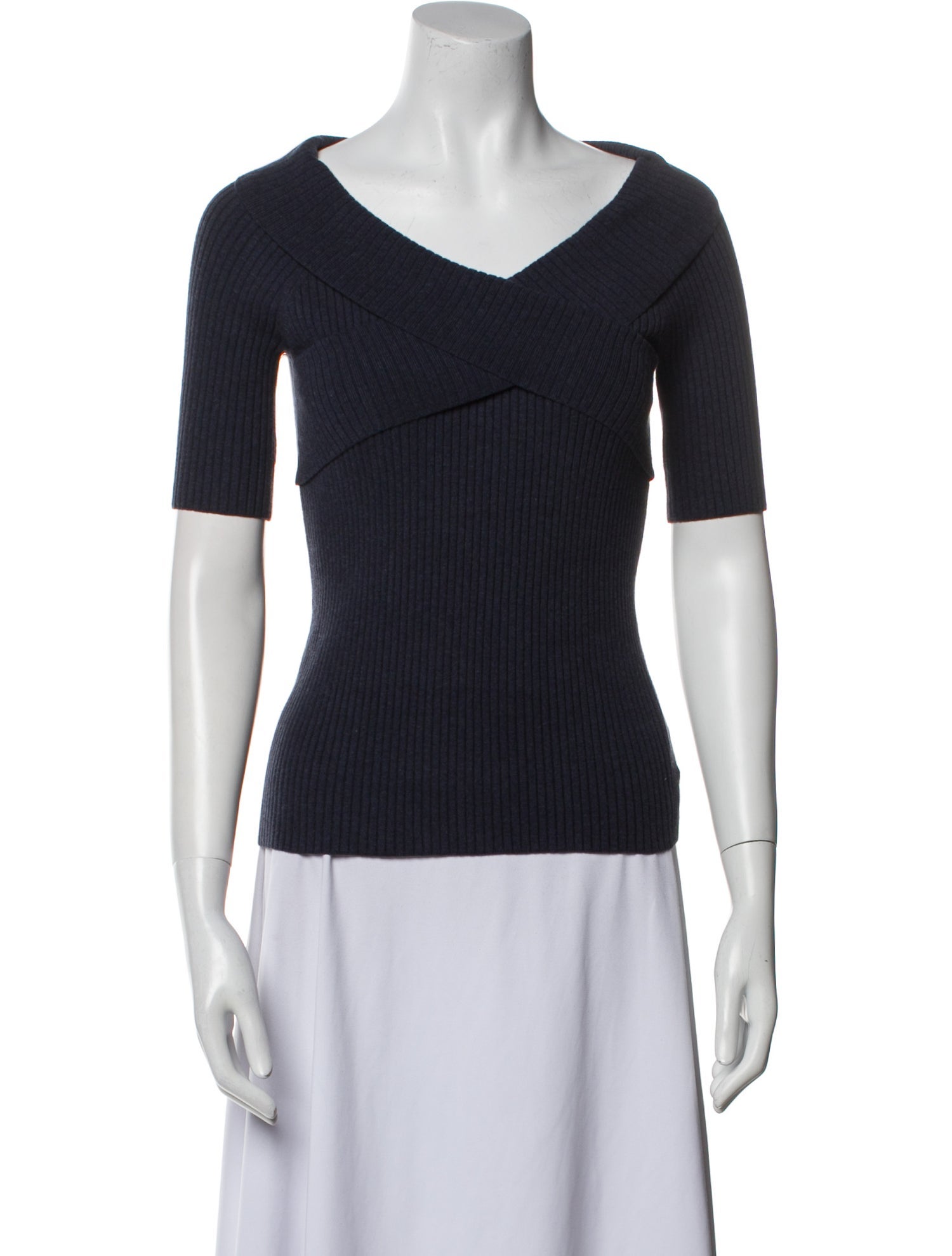 Akris Punto V-Neck Short Sleeve Top