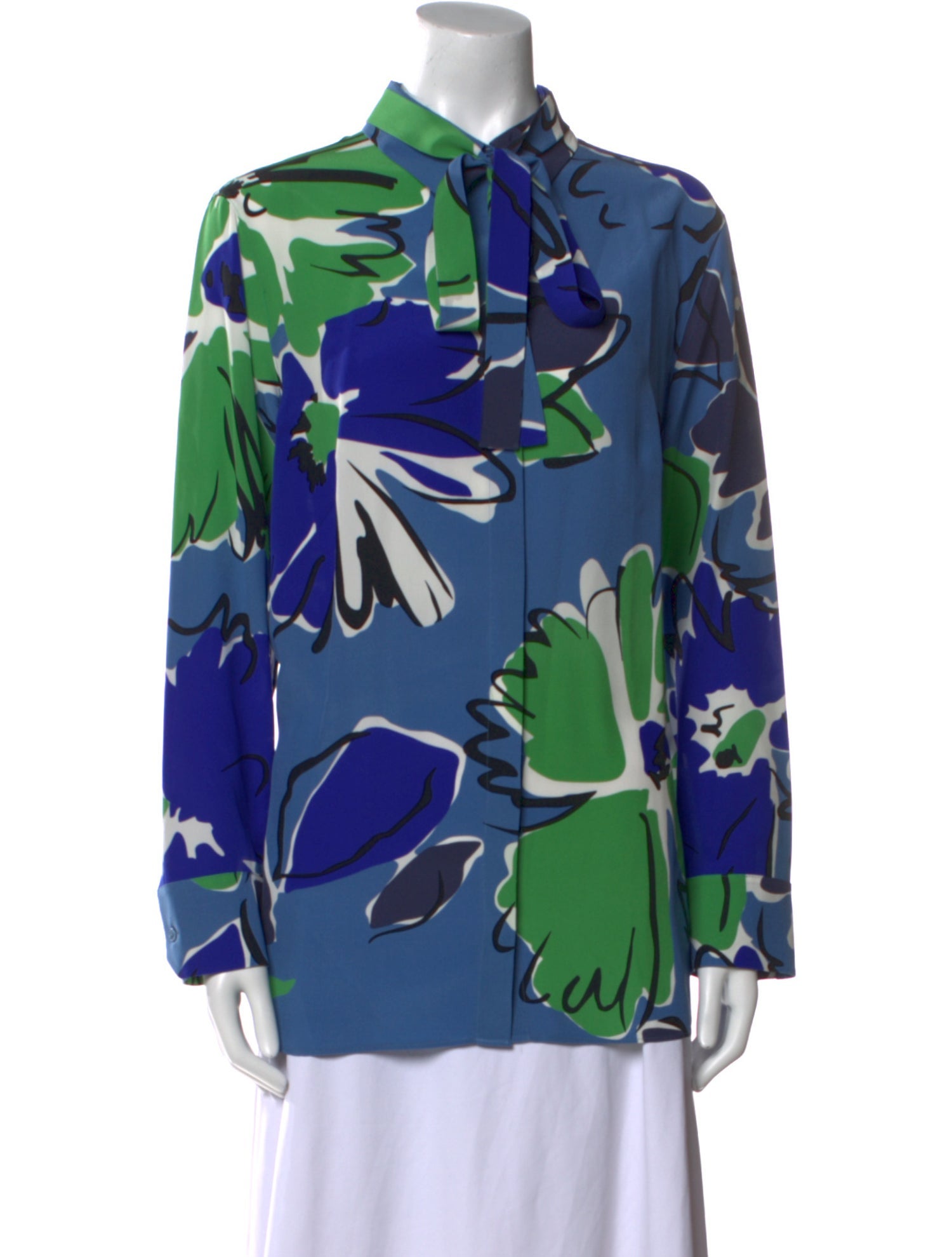 Akris Silk Floral Print Blouse