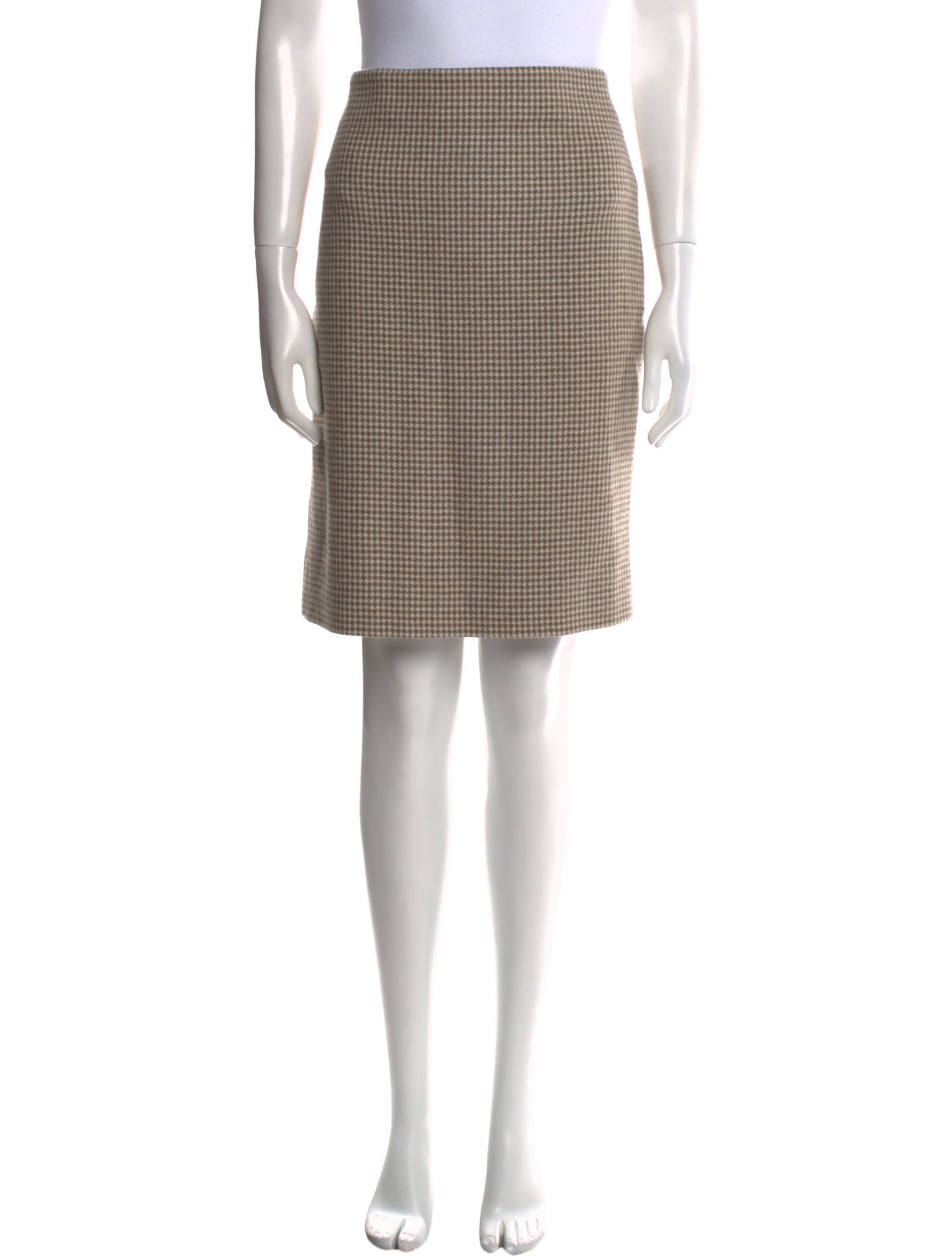 Akris Houndstooth Print Knee-Length Skirt