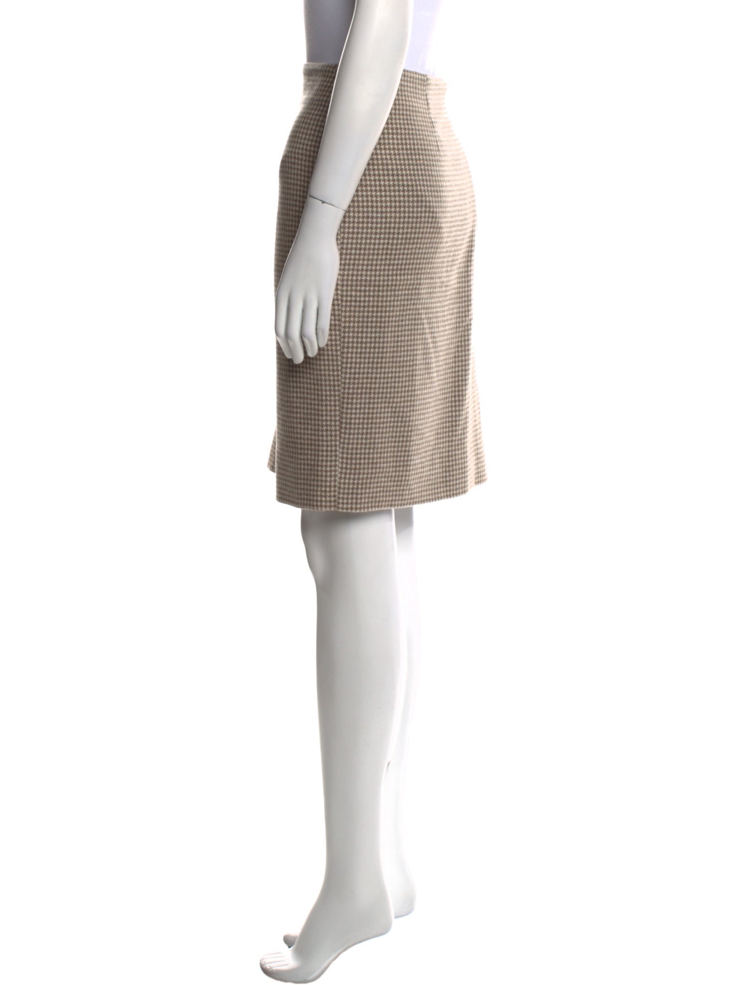 Akris Houndstooth Print Knee-Length Skirt