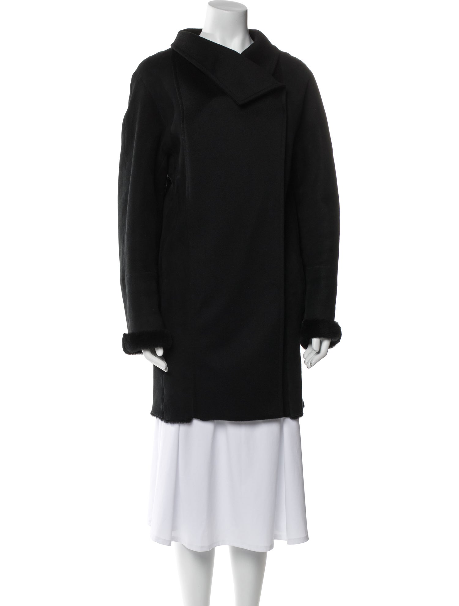 Akris Leather Faux Fur Coat