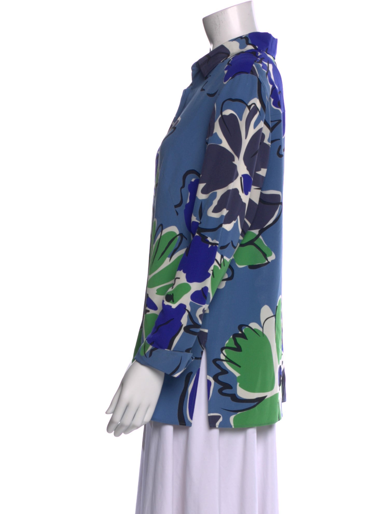 Akris Silk Floral Print Blouse