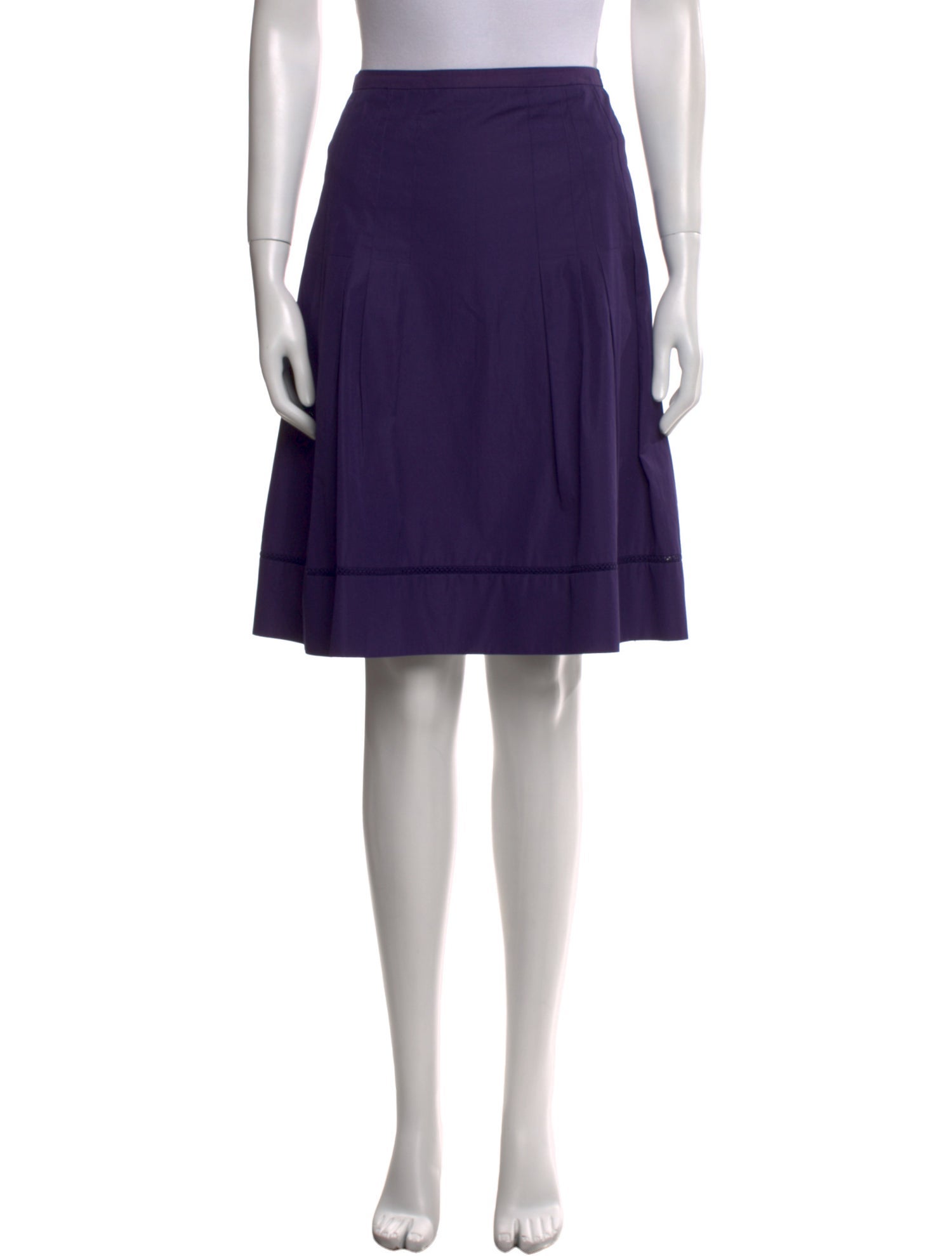 Akris Lasercut Accents Knee-Length Skirt