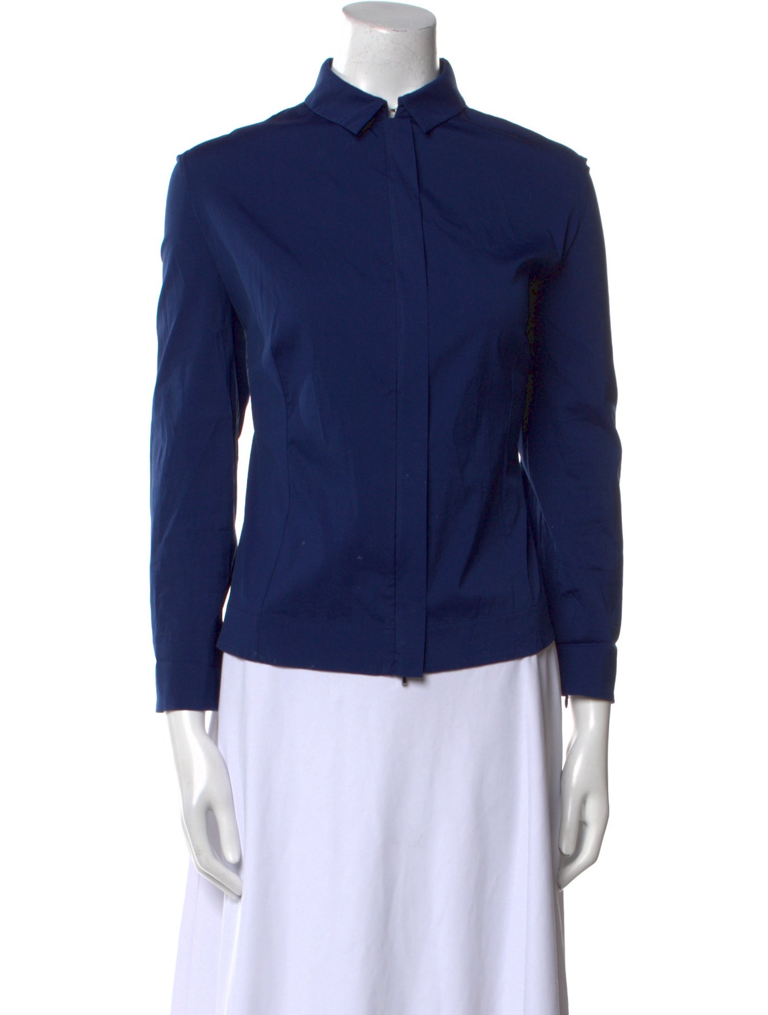 Akris Long Sleeve Button-Up Top