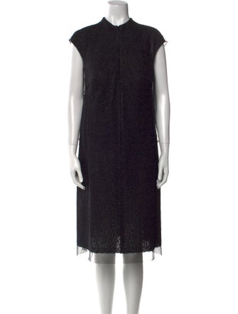 Akris Mock Neck Knee-Length Dress