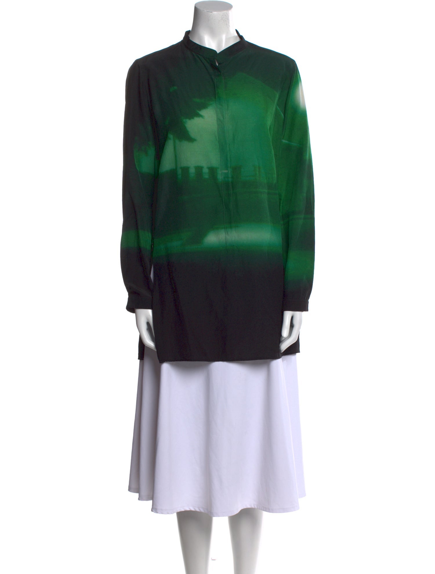 Akris Silk Tie-Dye Print Tunic