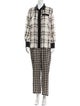 Akris Silk Plaid Print Pant Set