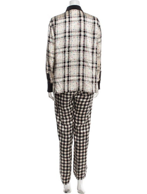 Akris Silk Plaid Print Pant Set