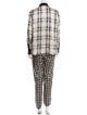 Akris Silk Plaid Print Pant Set