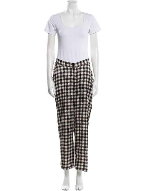 Akris Silk Plaid Print Pant Set