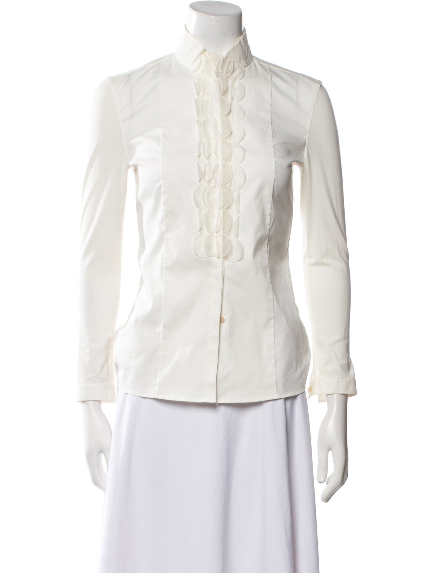 Akris Long Sleeve Button-Up Top