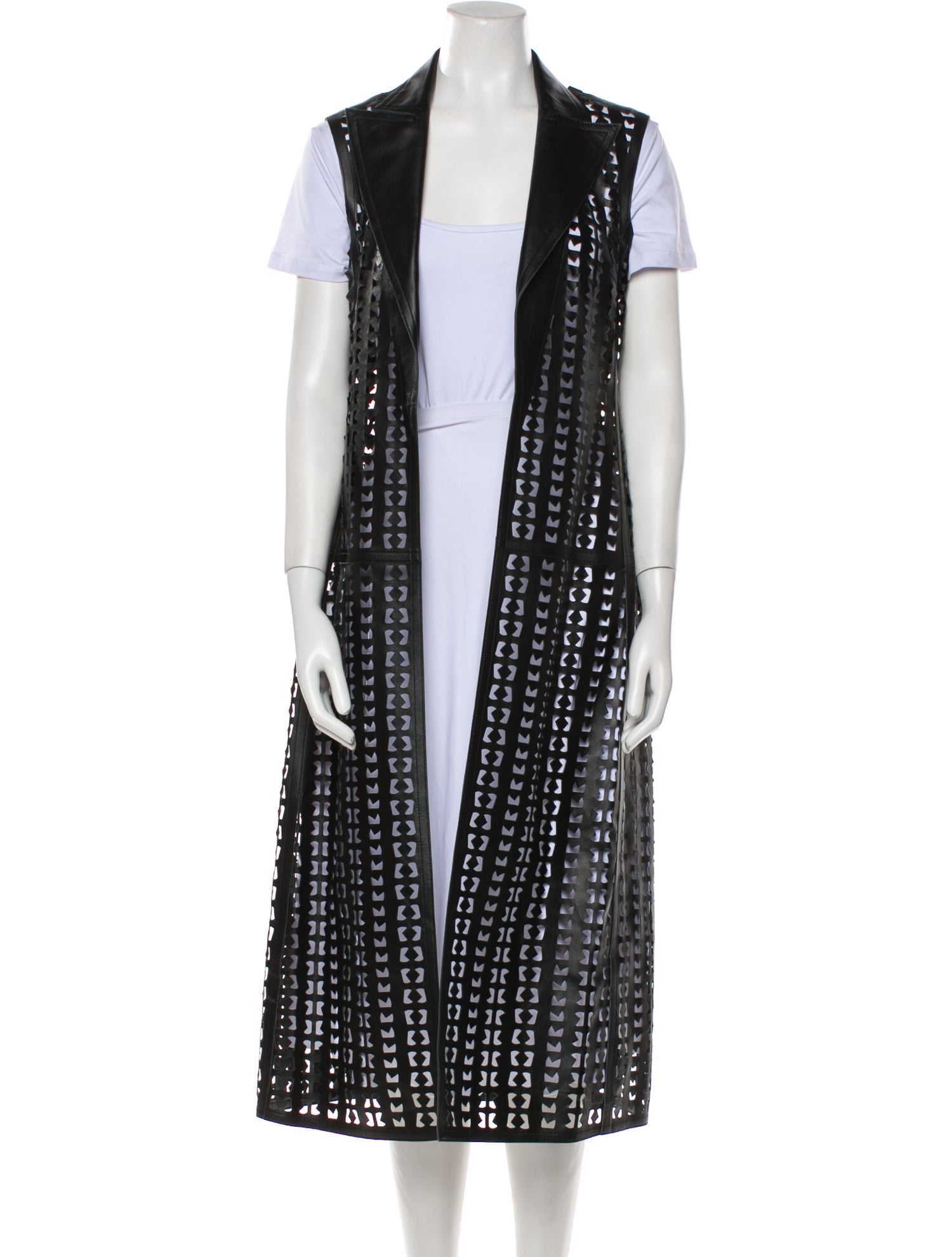 Akris Leather Printed Vest w/ Tags