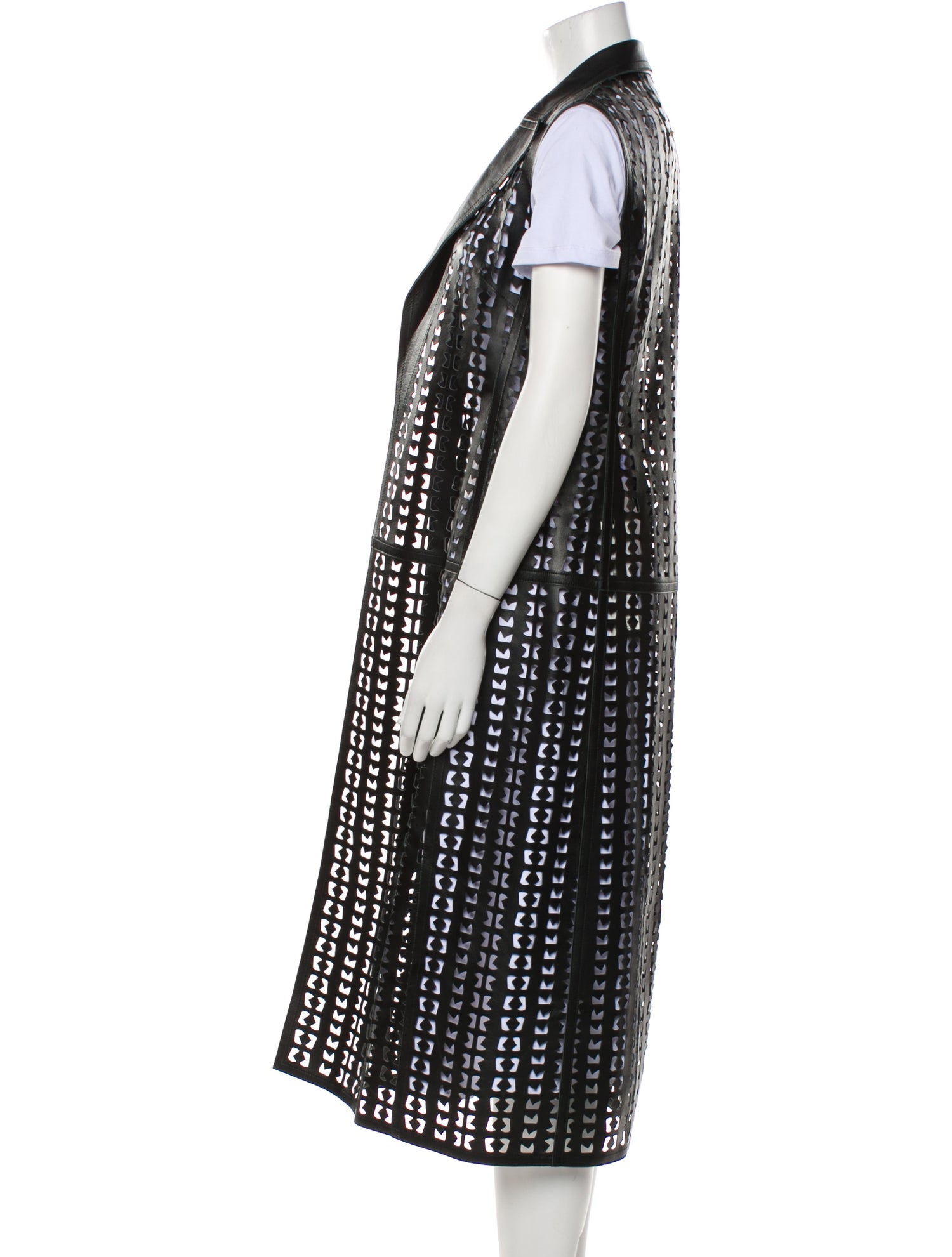 Akris Leather Printed Vest w/ Tags