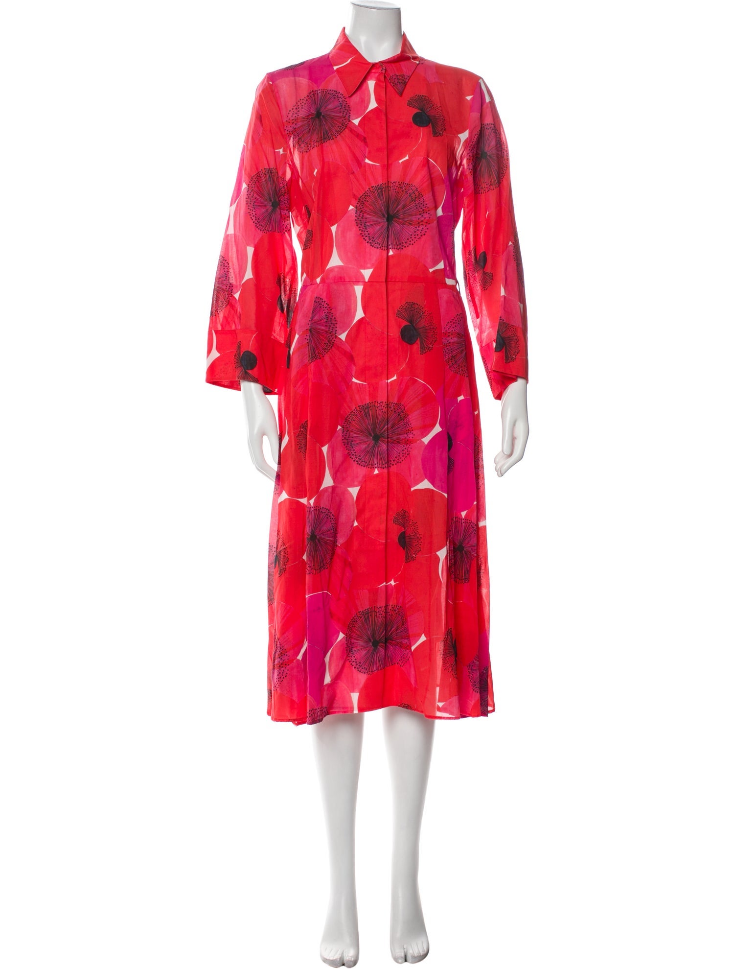 Akris Floral Print Midi Length Dress