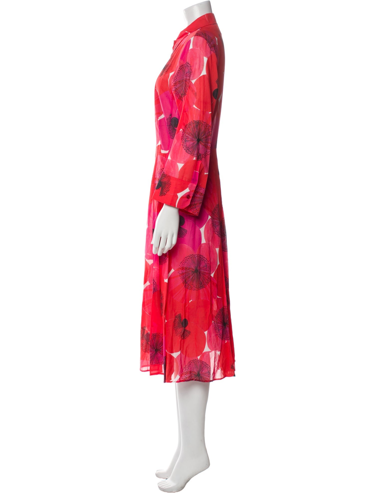 Akris Floral Print Midi Length Dress