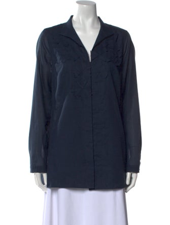 Akris Long Sleeve Button-Up Top