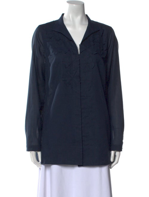 Akris Long Sleeve Button-Up Top