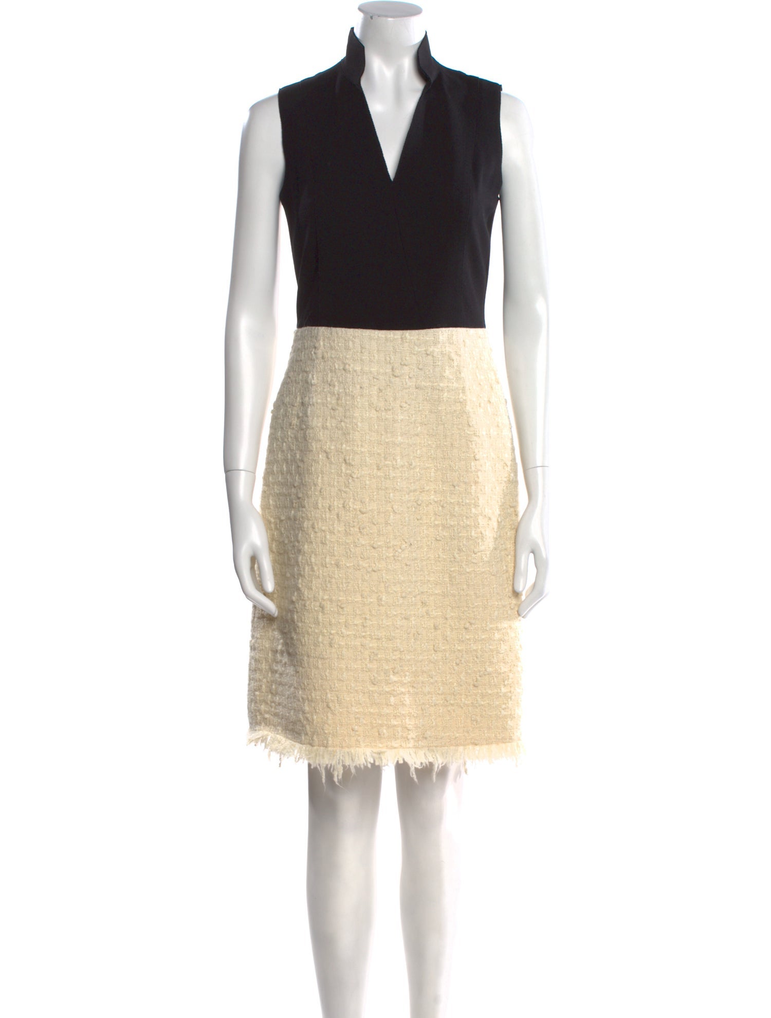 Akris V-Neck Knee-Length Dress