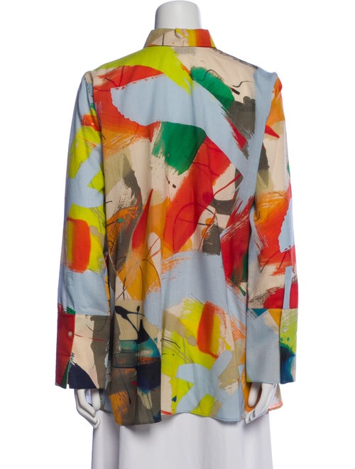 Akris Wool Printed Button-Up Top