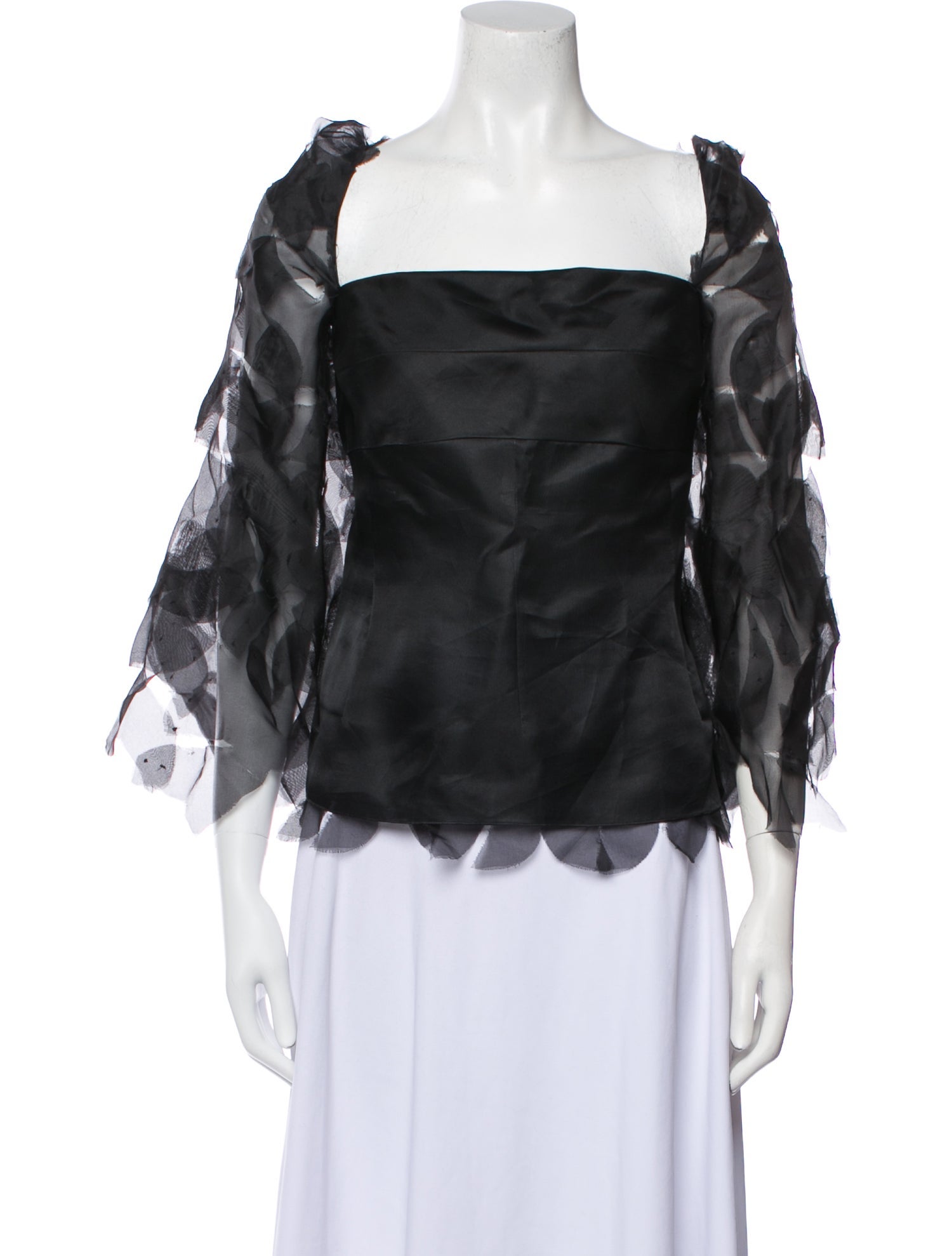 Akris Silk Square Neckline Blouse