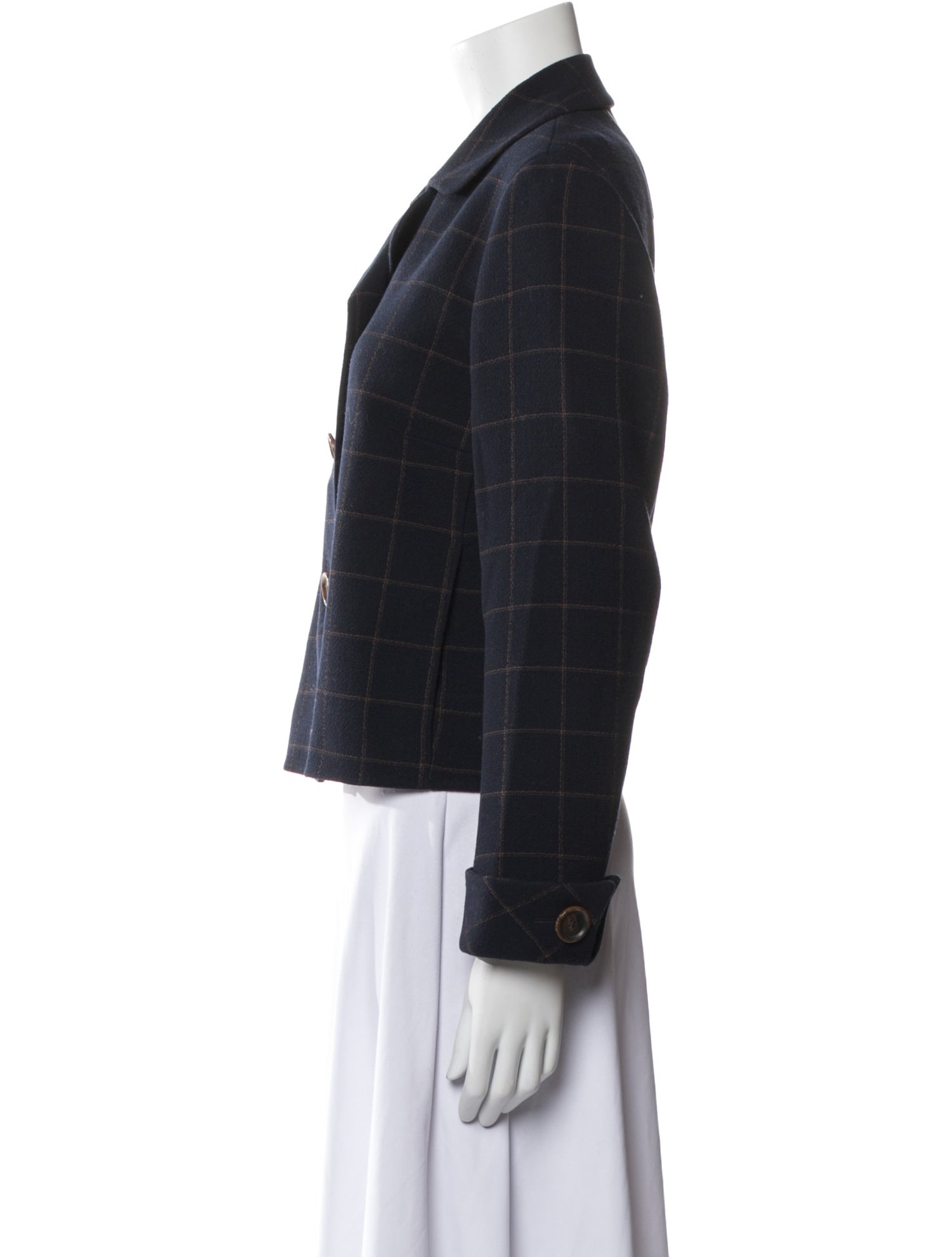 Akris Wool Plaid Print Blazer