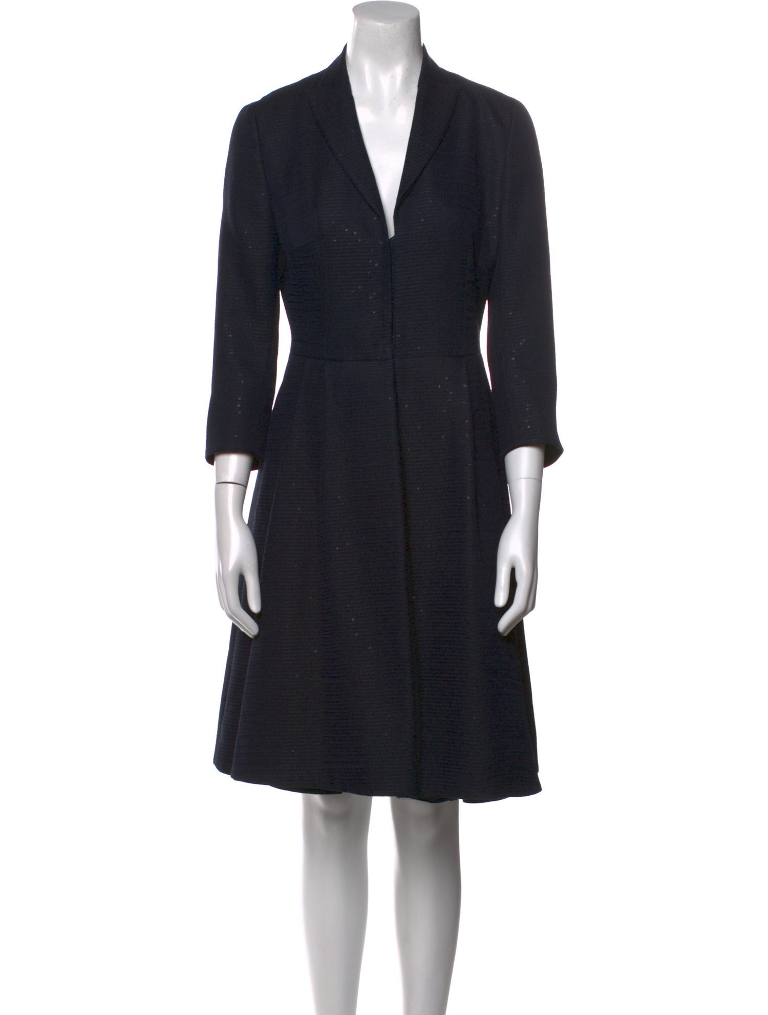 Akris V-Neck Knee-Length Dress