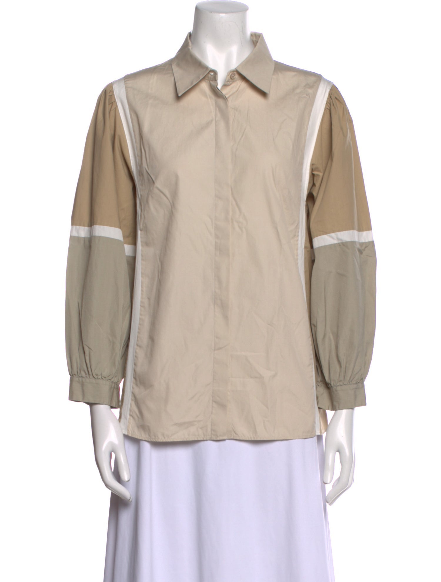 Akris Three-Quarter Sleeve Button-Up Top