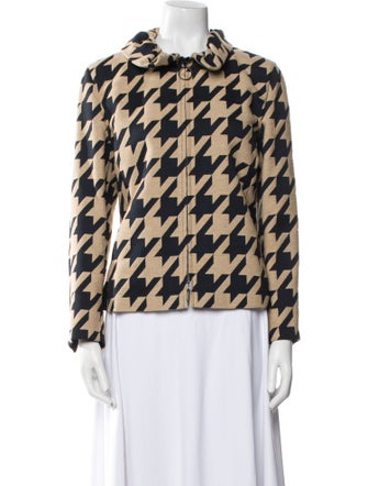 Akris Wool Houndstooth Print Jacket