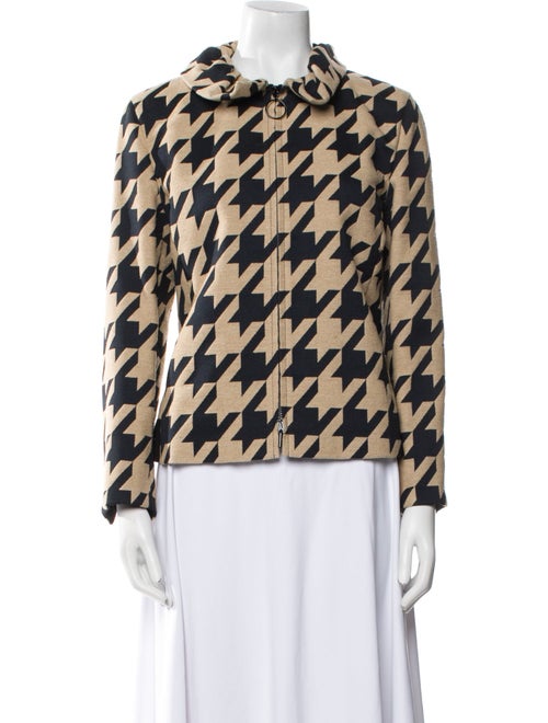 Akris Wool Houndstooth Print Jacket