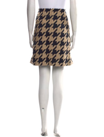 Akris Houndstooth Print Mini Skirt