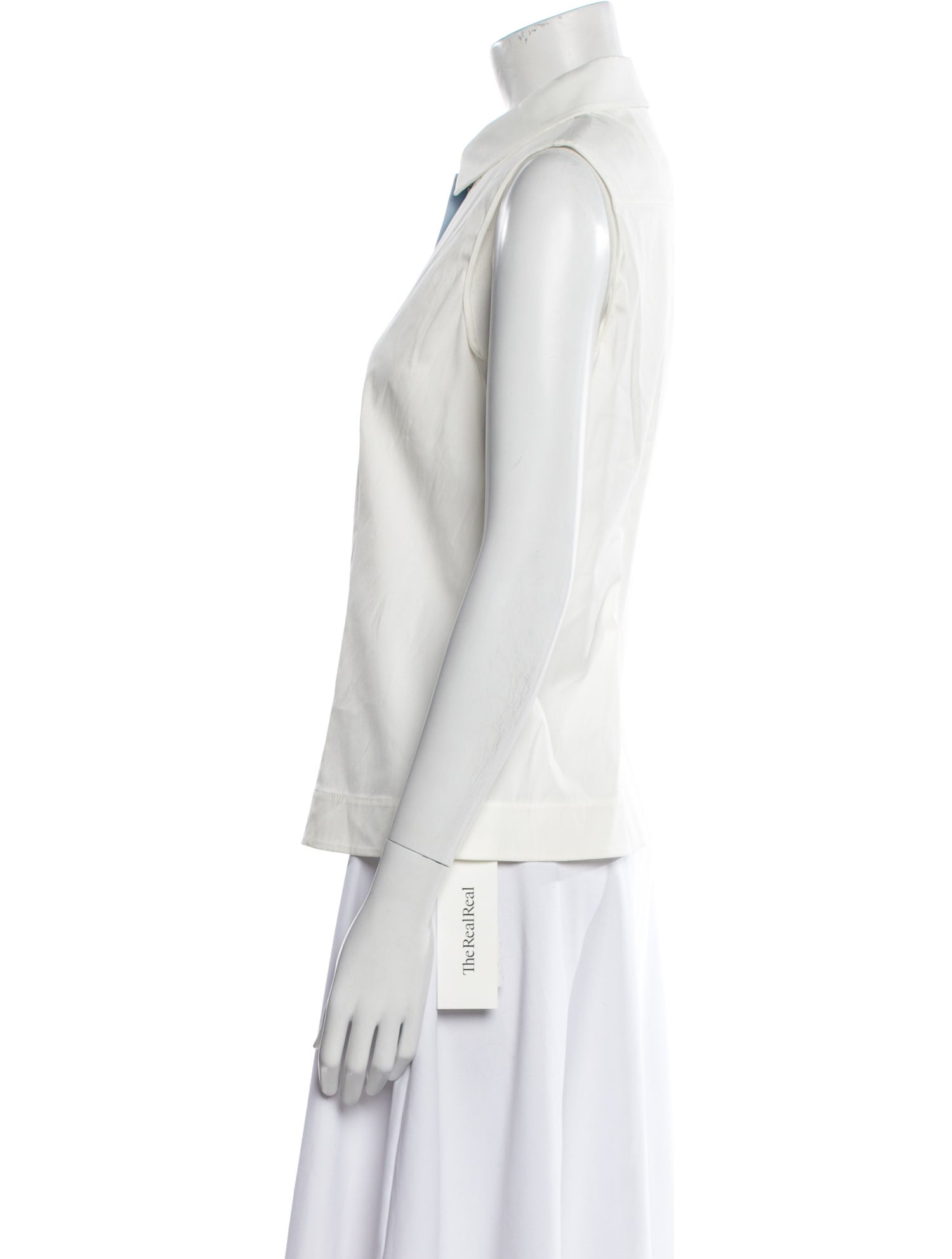 Akris Colorblock Pattern Sleeveless Button-Up Top w/ Tags