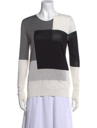 Akris Silk Colorblock Pattern Sweatshirt