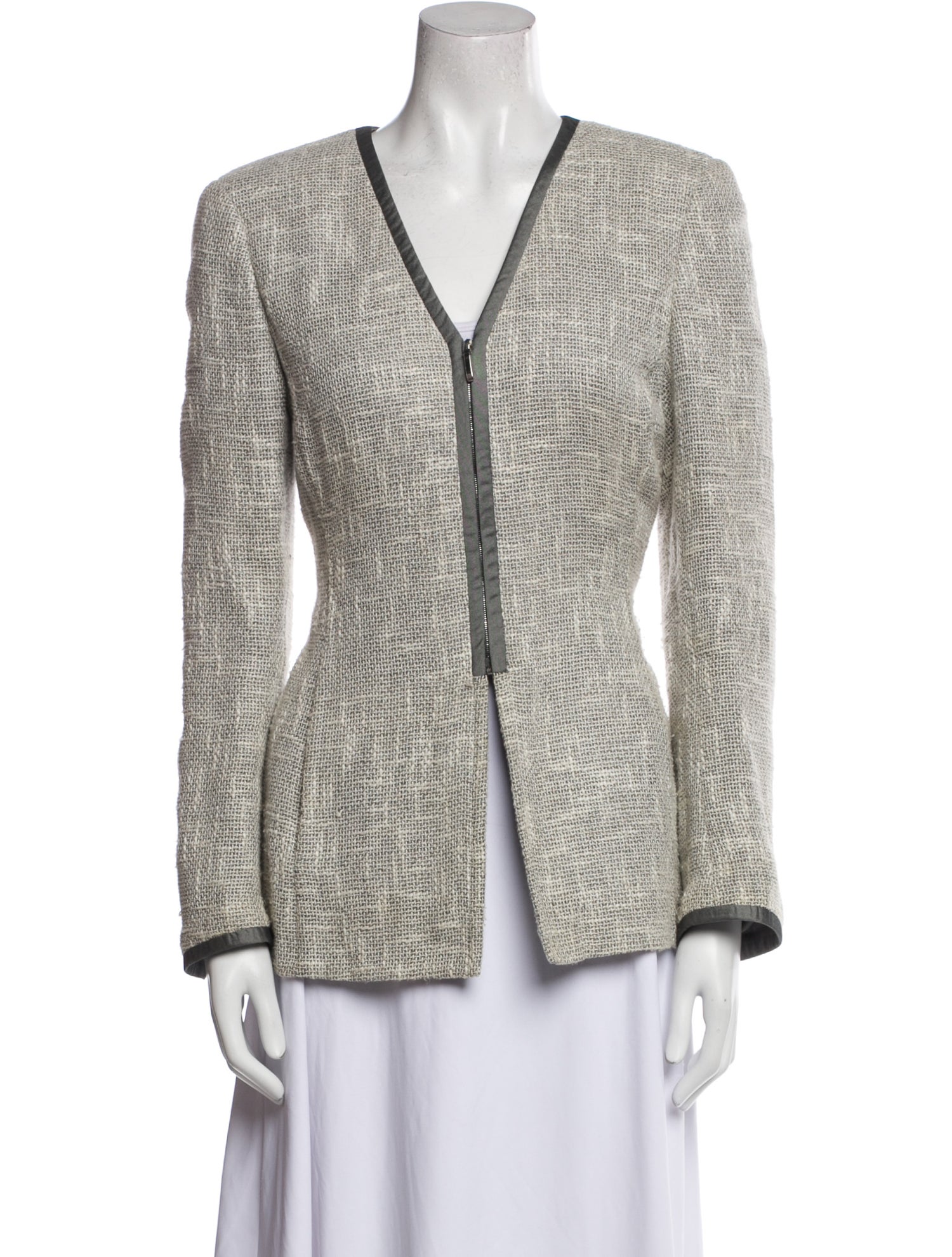 Akris Silk Tweed Pattern Evening Jacket