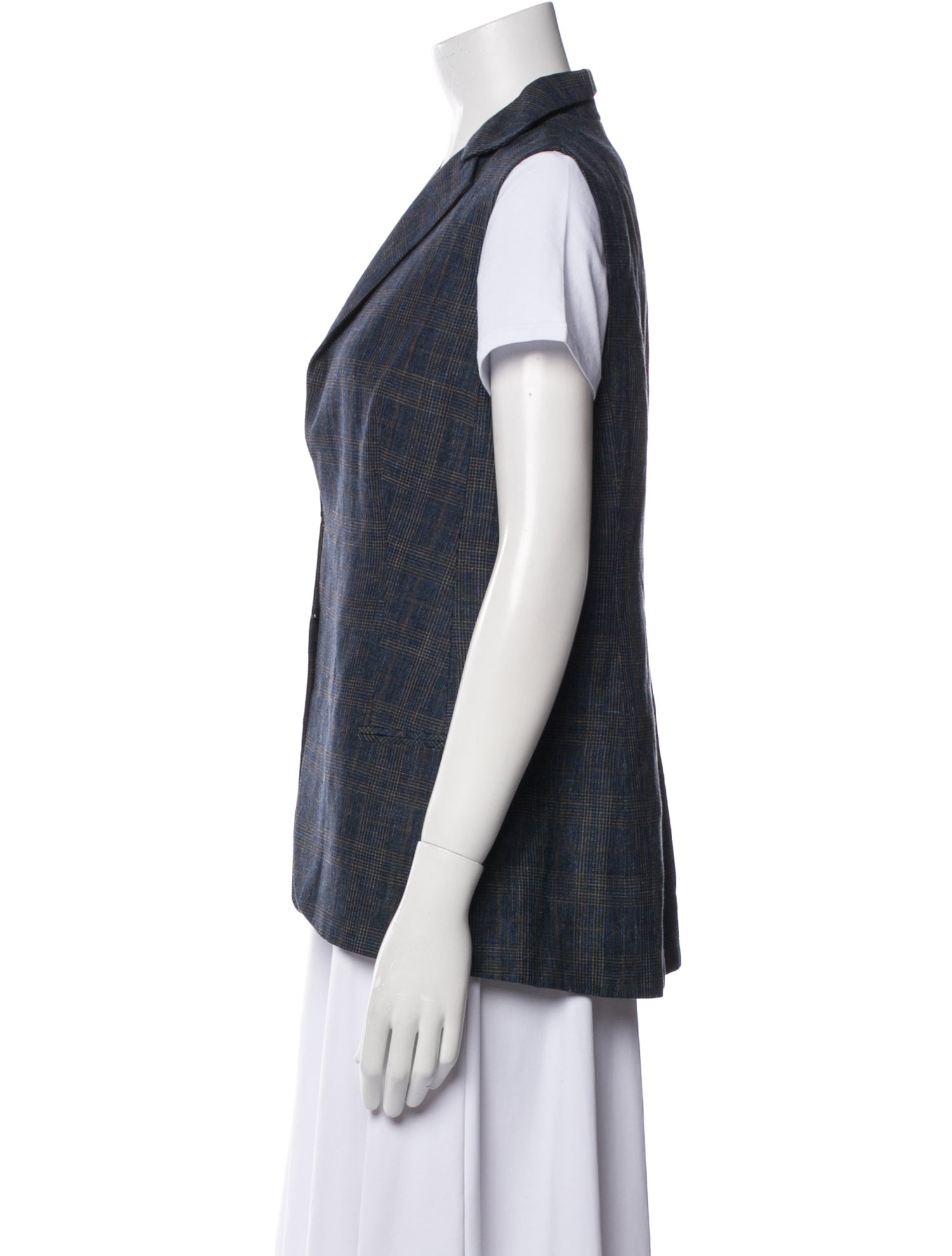 Akris Silk Plaid Print Vest