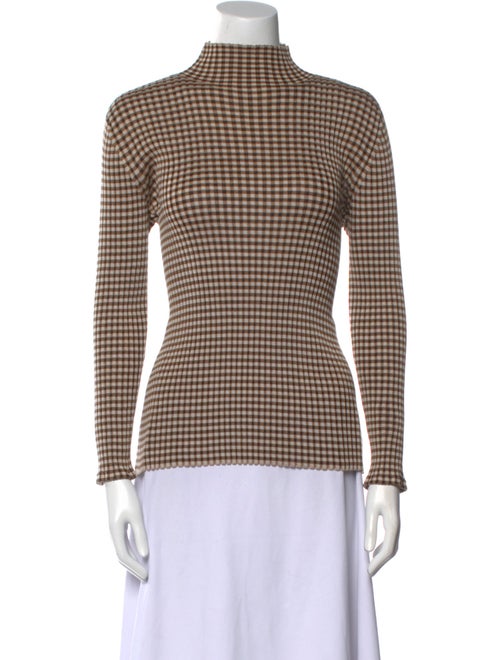 Akris Silk Plaid Print Top